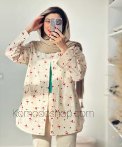 شومیز مانتویی نچرال کاکتوس و فلامینگو