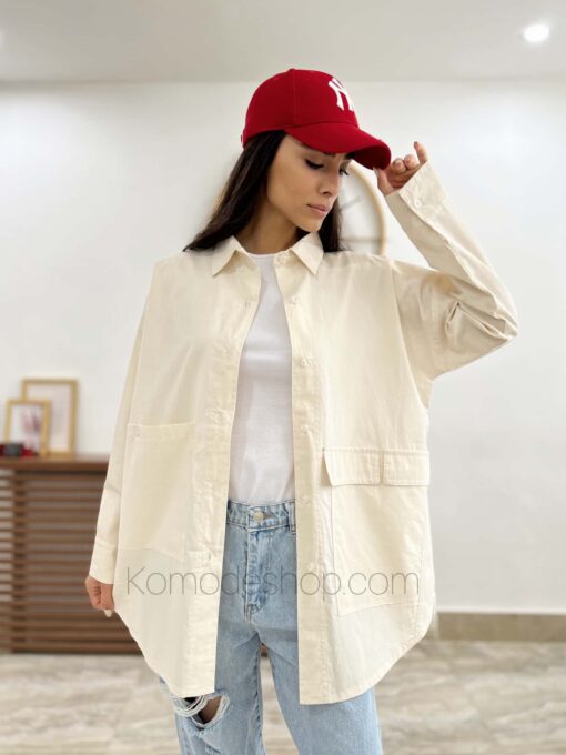 شومیز مانتویی نچرال کاکتوس و فلامینگو - Image 8
