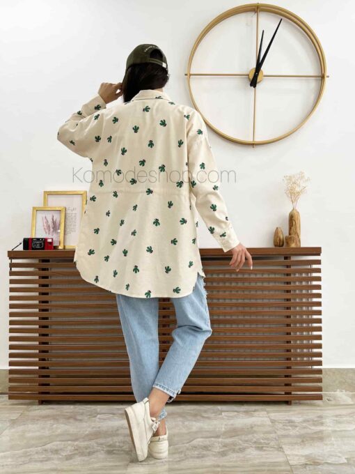 شومیز مانتویی نچرال کاکتوس و فلامینگو - Image 11