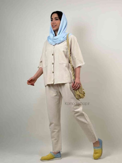 ست شلوار و شومیز آستین ریش - Image 3