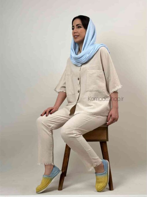 ست شلوار و شومیز آستین ریش - Image 2