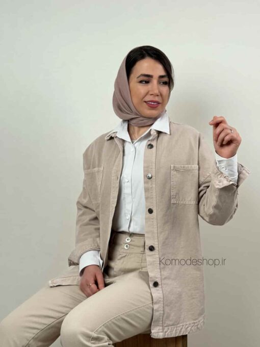 شومیز مانتویی kz کتان - Image 15