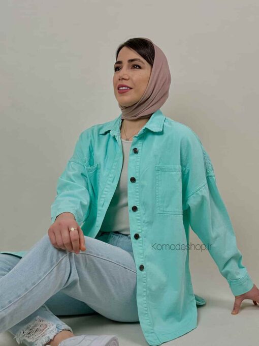 شومیز مانتویی kz کتان - Image 13