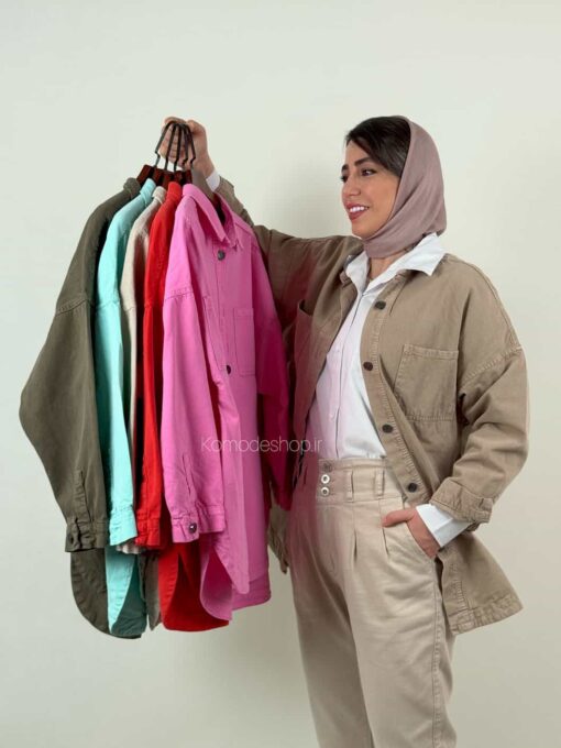 شومیز مانتویی kz کتان - Image 2