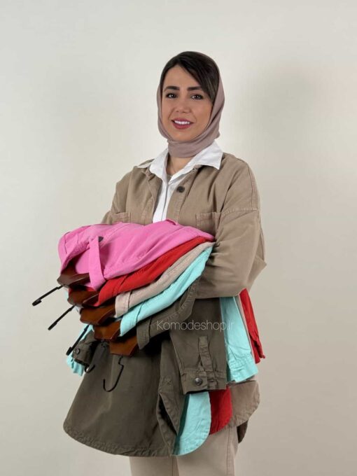 شومیز مانتویی kz کتان - Image 3