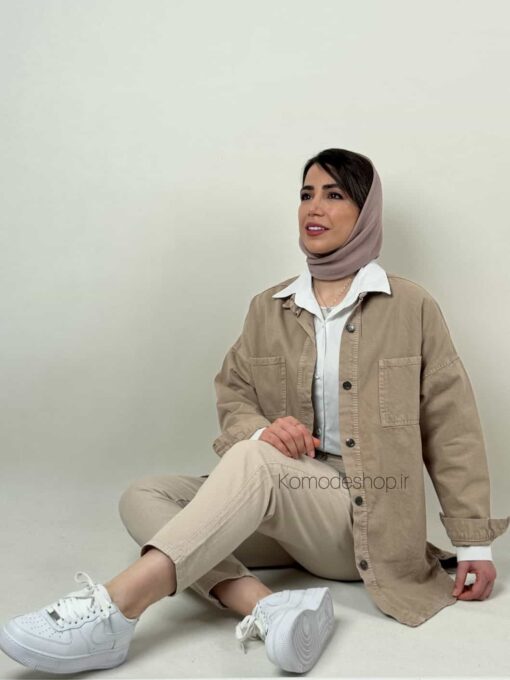 شومیز مانتویی kz کتان - Image 9