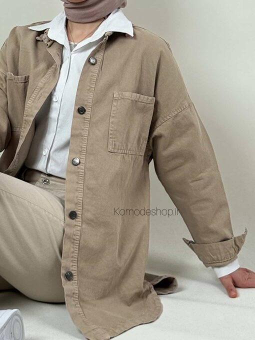 شومیز مانتویی kz کتان - Image 10