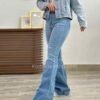 شلوار بوت کات اسپنیش ابی دریایی