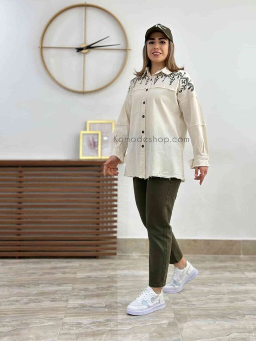 شومیز سرشانه گلدوزی باستانی - Image 8