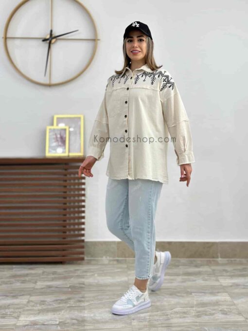 شومیز سرشانه گلدوزی باستانی - Image 5