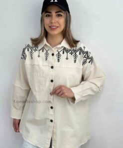 شومیز سرشانه گلدوزی باستانی