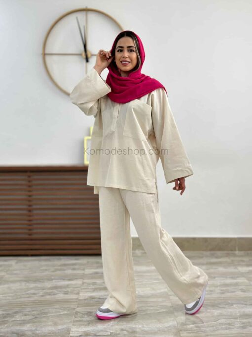 شومیز مانتویی جلو بسته یقه هفت دلسا - Image 13