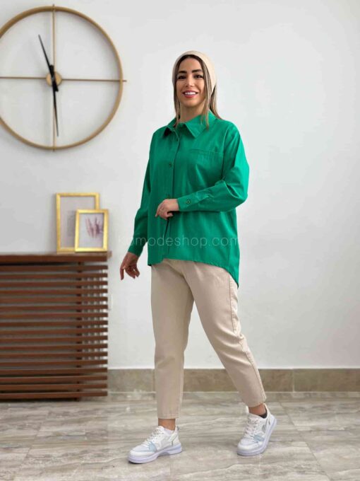 شومیز مانتویی تک جیب حنا - Image 2