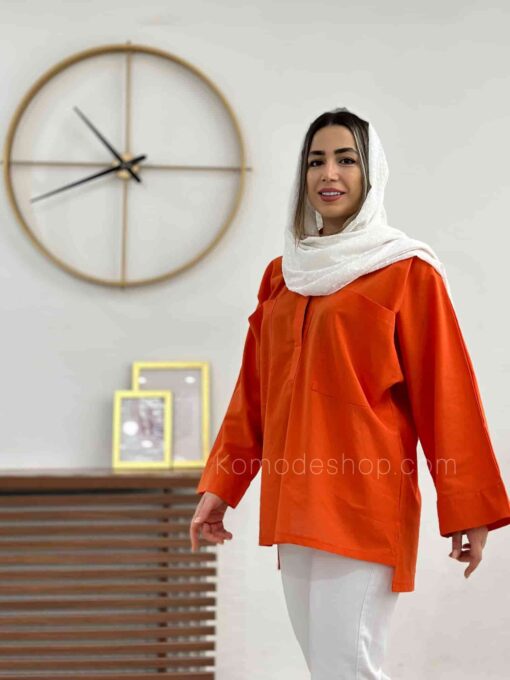 شومیز مانتویی جلو بسته یقه هفت دلسا - Image 12