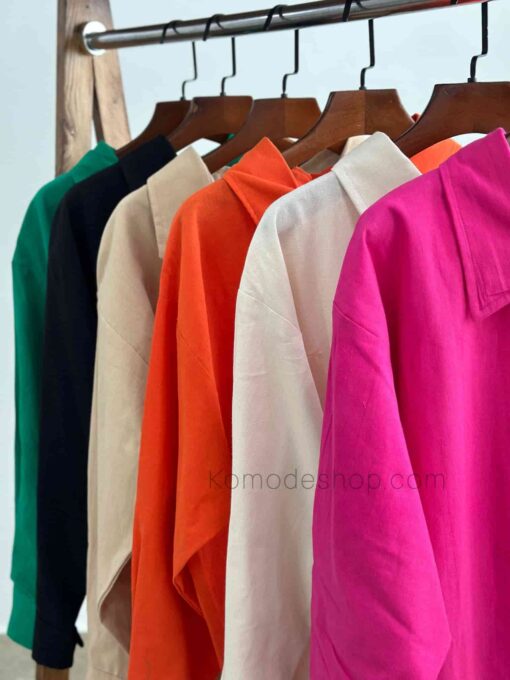 شومیز مانتویی تک جیب حنا - Image 14