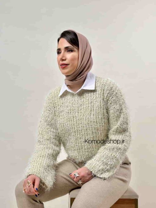 بلوز بافت اکلیلی طلایی ترک - Image 2