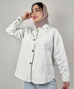 شومیز بیسیک کتان استخونی