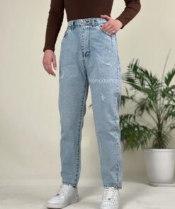 شلوار مام جیب ساسون برفکی روشن