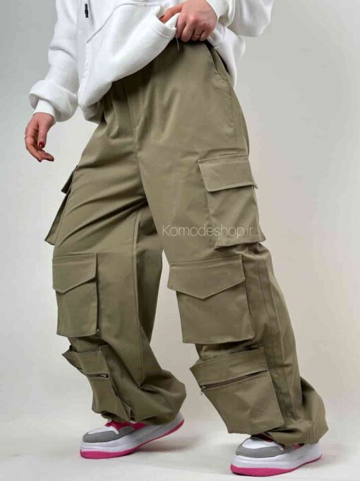شلوار کارگو کتان زارا ده جیب  (پنج رنگ) - Image 7