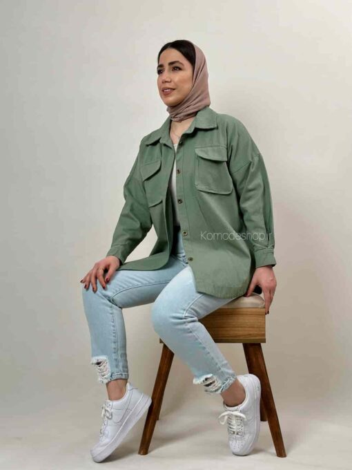 شومیز کتان پاکتی - Image 12