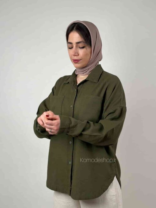 شومیز مانتویی کنفی منگو (پنج رنگ) - Image 17