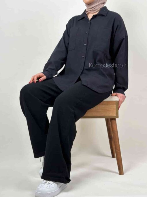 شومیز مانتویی کنفی منگو (پنج رنگ) - Image 7