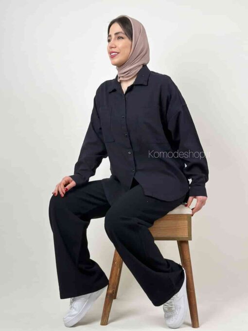 شومیز مانتویی کنفی منگو (پنج رنگ) - Image 5