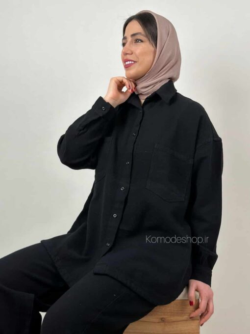 شومیز مانتویی کنفی منگو (پنج رنگ) - Image 13