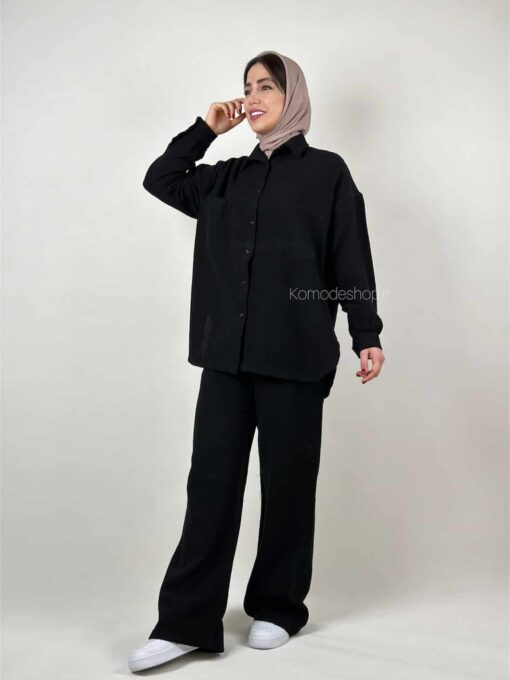 شومیز مانتویی کنفی منگو (پنج رنگ) - Image 15