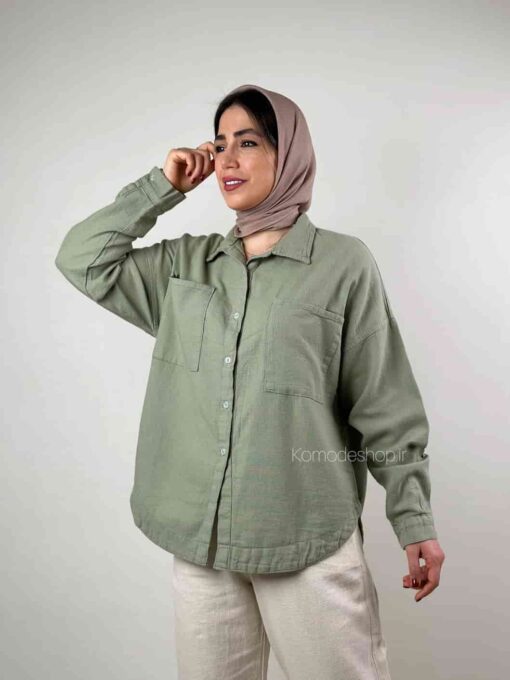 شومیز مانتویی کنفی منگو (پنج رنگ) - Image 9
