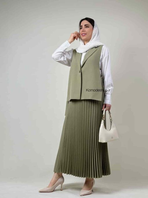 ست جلیقه دامن پلیسه نگاه - Image 6