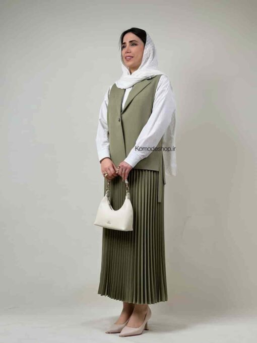 ست جلیقه دامن پلیسه نگاه - Image 11