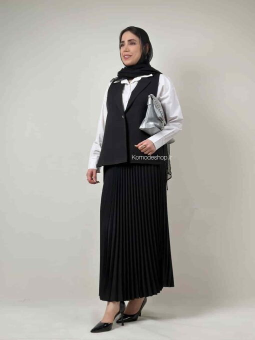 ست جلیقه دامن پلیسه نگاه - Image 4