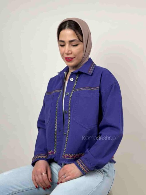 کت کتان گلدوزی وسترن - Image 15