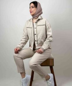 کت کتان گلدوزی وسترن