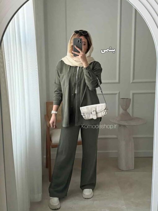 شومیز مانتویی کنفی پرادا  (یازده رنگ) - Image 10