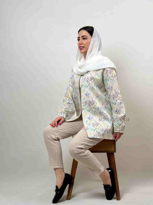 مانتو کتی لینن کوک دوزی خاتون - Image 16