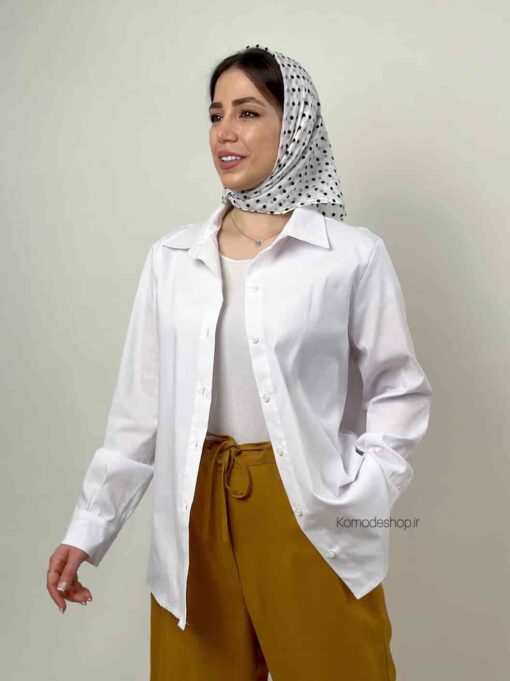شومیز سفید پوپلین