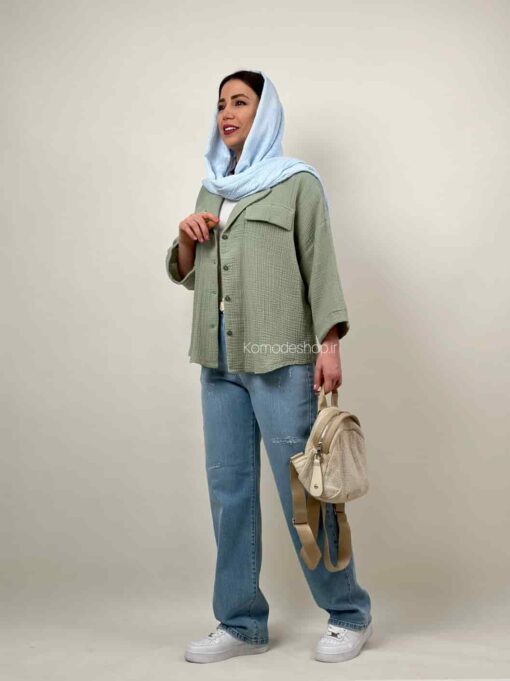 شومیز دبل فیس یقه انگلیسی - Image 10