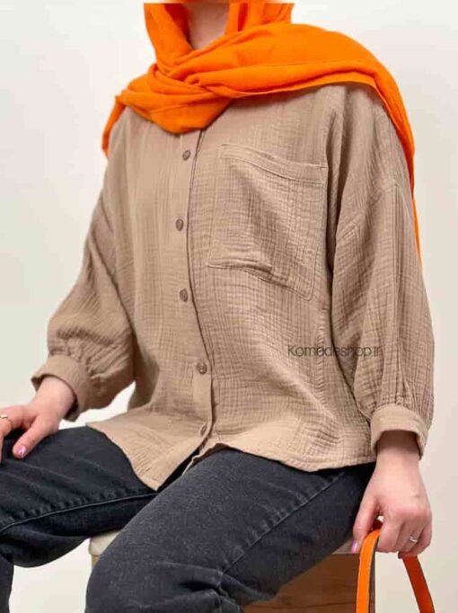شومیز مانتویی دبل فیس هلن - Image 8