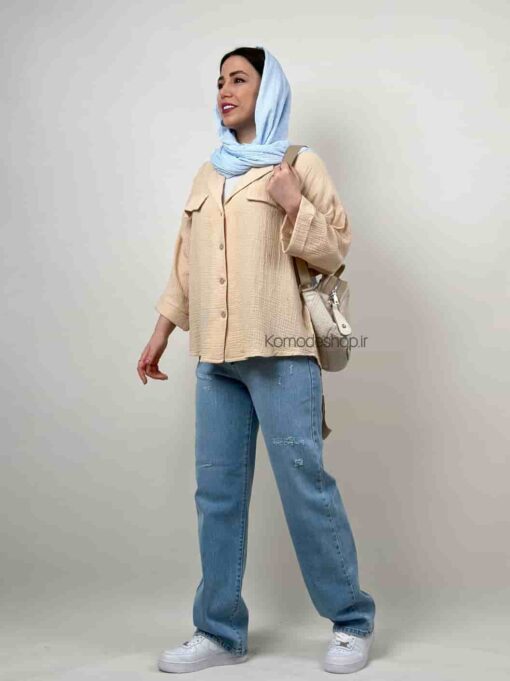 شومیز دبل فیس یقه انگلیسی - Image 4