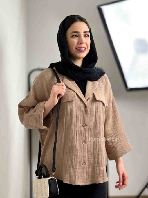 شومیز دبل فیس یقه انگلیسی