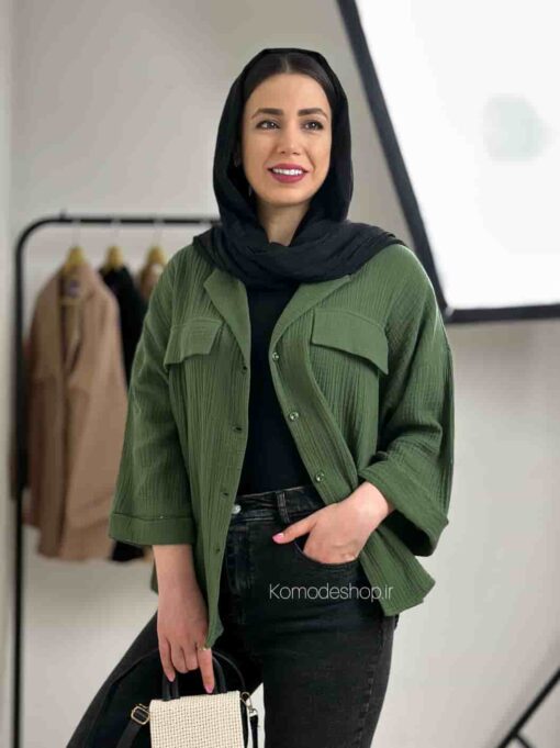 شومیز دبل فیس یقه انگلیسی - Image 13