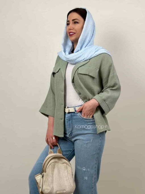 شومیز دبل فیس یقه انگلیسی - Image 9