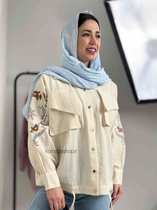 شومیز نچرال گلدوزی پایین گتدار ماهور
