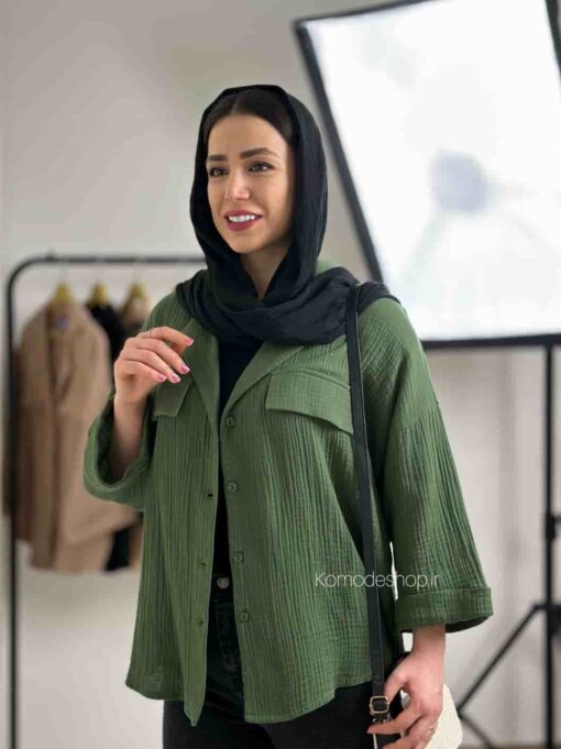 شومیز دبل فیس یقه انگلیسی - Image 3