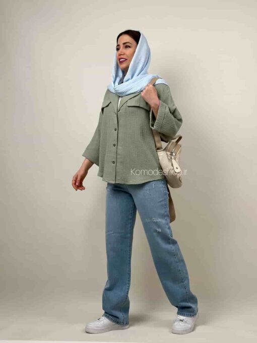 شومیز دبل فیس یقه انگلیسی - Image 19