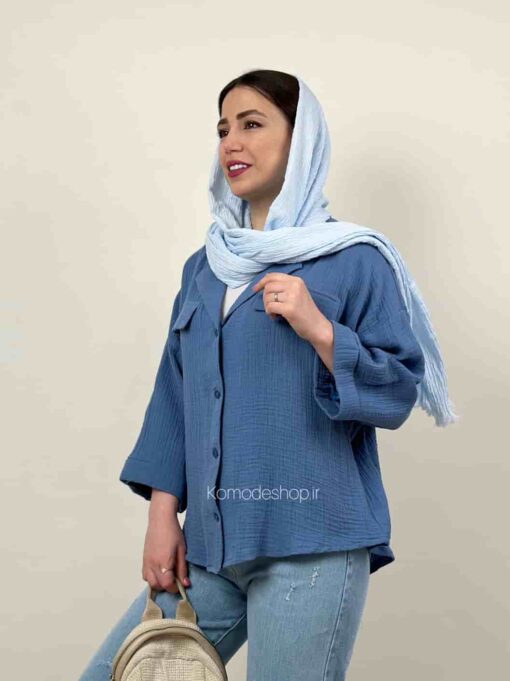 شومیز دبل فیس یقه انگلیسی - Image 21