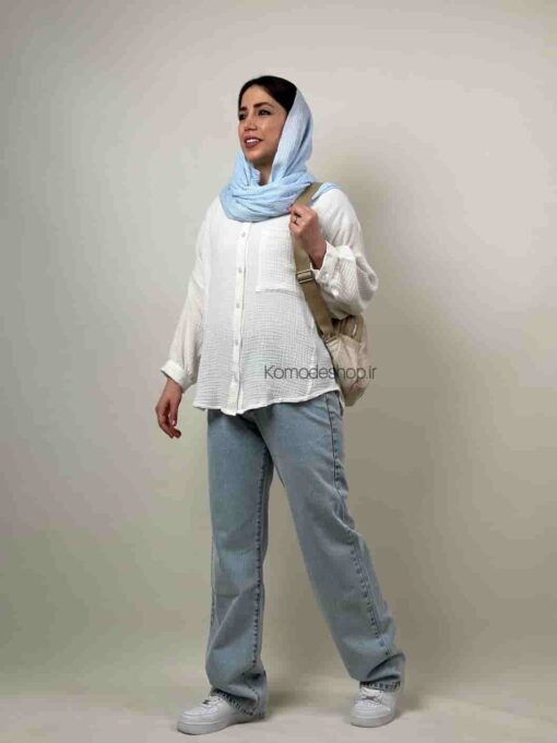 شومیز مانتویی دبل فیس هلن - Image 6