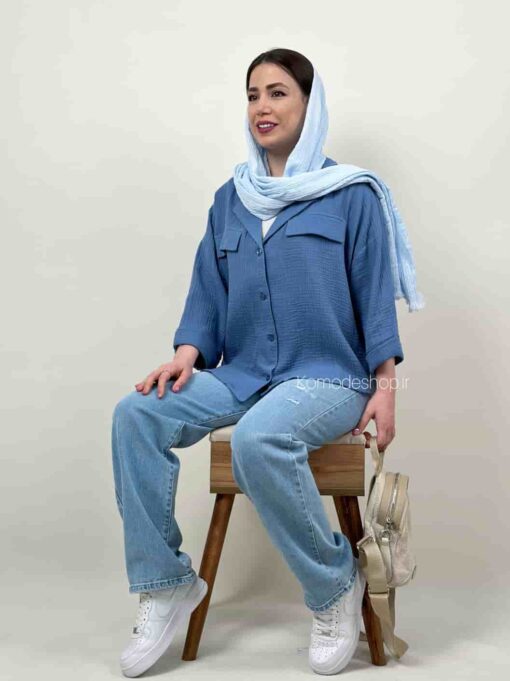 شومیز دبل فیس یقه انگلیسی - Image 7